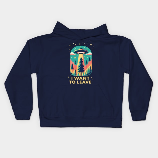 i want to leave Kids Hoodie by hunnydoll